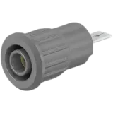 4 mm socket, flat plug connection, mounting Ø 12.2 mm, CAT III, CAT IV, gray, 23.3160-28