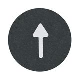 Button plate flat with inscription, black with white "Arrow"