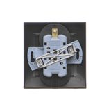 Single socket outlet with earthing, black matt, 16A
