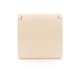 Cover for single socket outlet with earthing IP44 - same color flap & cover, cream white/electro white