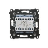 Double intermediate switch, (module), Simon 24, IP20, 10AX, champagne matt