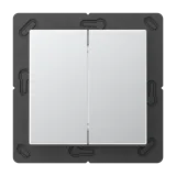 Matter push-button 2-gang, battery-powered, 4-channel, thermoplastic lacquered, A range, aluminium