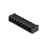 PCB plug-in connector, male header, closed side, THT/THR solder connection, 5.08 mm, Number of poles: 3, 90°, Solder pin length (l): 3.2 mm, tinned, black, Tape