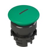 Spring-return green mushroom pushbutton with marking