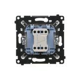 Aerial socket type "F" + computer socket RJ45 cat.6, (module), Simon 24, IP20, champagne matt