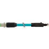M12 male 0° A-cod. / RJ45 male 0° shielded TPE SF/UTP CAT5e bu 7.0m