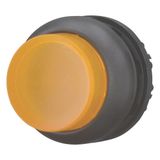 M22S-DLH-A Illuminated pushbutton actuator, RMQ-Titan, Extended, momentary, orange, Blank, Bezel: black
