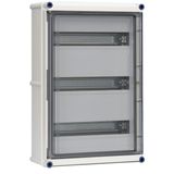 Encl. hinged cover+top head rail 3 slots