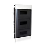 3X12M FLUSH CABINET SMOKED DOOR EARTH + XNEUTRAL TERMINAL BLOCK FOR MASONRY WALL