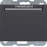 Relay switch centre plate for hotel card, K.1, ant., matt