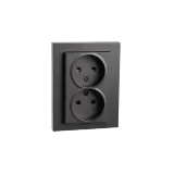 DOUBLE OUTLET REHAB RECESSED CLASS II BLACK 6-PACK