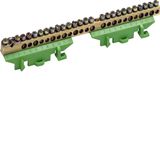 Brass terminal,1x25² 13x10² 11x16²,Earth