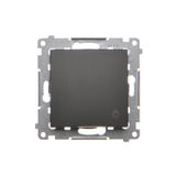 Light push button, (module), 10AX, quick connection, black matt