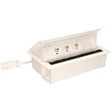Mediaport Cover: 3x250V E type + 2xRJ45 plate, Wieland quick connector; white