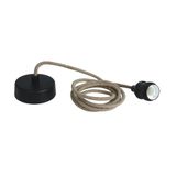 BLACK E27 ROPE WIRE 2m SUSPENSION
