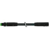 M8 male 0° / M8 female 0° A-cod. V4A FEP 5xAWG22 bk 1m