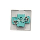 Triple switch with backlight, LED not replaceable Color: blue, (module), 10AX, quick connection, satin, metallized