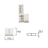 Connector for double white LED strips, width 10 mm, 3 pins