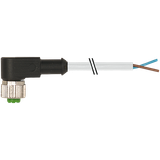 M12 female 90° A-cod. with cable PUR 2x0.5 gy UL/CSA+drag ch. 6m