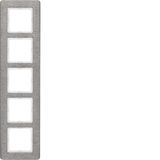 Frame 5gang, stainless Steel brushed, vertical