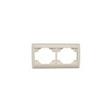 DOUBLE HORIZ FRAME IVORY/MAHOGNY