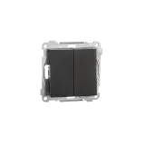 SWITCH FLUSH MOUNTED 1+1 S BLACK 6-PACK