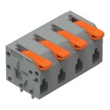 2601-1304 PCB terminal block; lever; 1.5 mm²; Pin spacing 7.5 mm; 4-pole; Push-in CAGE CLAMP®; 1,50 mm²; gray