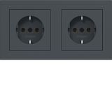 WCD RA 2V (duo box), cover frame, wired, single class, A.1 anthracite