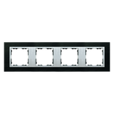 Quadruple frame, metal, Slate / Aluminum
