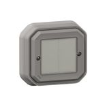 PLEXO DOUBLE SWITCH ON/OFF W/O WIRE, W/O BATTERY - GREY - SURFACE