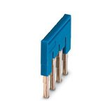 Plug-in Bridge FBS 4-6 BU, 4-Position Jumper, 32 A, 6.2 mm Pitch, Blue, for CLIPLINE Complete Terminal Blocks