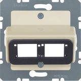 Central plate for Reichle&De-Massari double module, com-tech, white gl