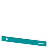 SIVACON, trim strip, W: 600 mm, top, Siemens logo, cutout left, petrol