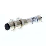 Photoelectric sensor, M12 brass housing, diffuse, 300 mm teachable, PN
