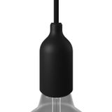 Silicone E27 lamp holder kit with hidden cable clamp