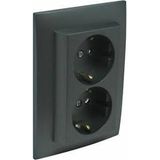MONOBL DOUB EARTH SOCKET(SCHUKO TYPE)MATTE BK