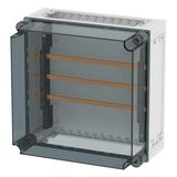 Busbar panel enclosure with transparent cover, 160A, 3-pole