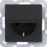 SCHUKO wall socket, fixed, Safety Plus, plug-in, A.x/C.x black matte