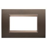 LUX PLATE - IN METAL - 4 MODULES - ANODIC BROWN - INNER FRAME MATT DARK BRONZE - CHORUSMART