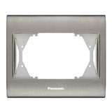 Thea Blu Accessory Inox + White Two Gang Flush Mounted Frame