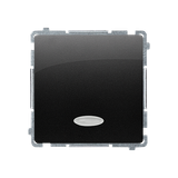 Intermediate switch with indicator light without pictogram, LED not replaceable Color: blue, (module), 10AX, quick connection, black matt