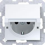 SCHUKO wall socket, fixed, Safety Plus, plug-in type, A.x/C.x white glossy