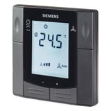 RDF600KN/VB - Flush mount KNX room thermostat for 2-/4-pipe FCU with on/off output and 2x universal input, fit for both round and square conduit boxes, black
