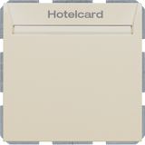 Relay switch centre plate for hotel card, S.1, white glossy