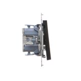 Two-way switch without pictogram, (module), Simon 24, IP20/IP44, 10AX, graphite mat