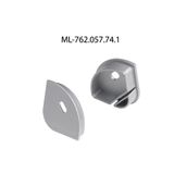 End cap for RL2 with hole, silver color, 1pc