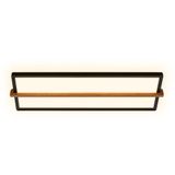 LED ceiling light, black/wood, IP20, LED/22W, incl. backlight effect