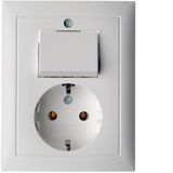 SCHUKO socket outlet with cover plate, S.1, polar white matt