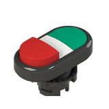 Double lower projecting pushbutton, without marking