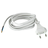 Flat cable 3m, 2* 0,75 mm² with EU plug, white